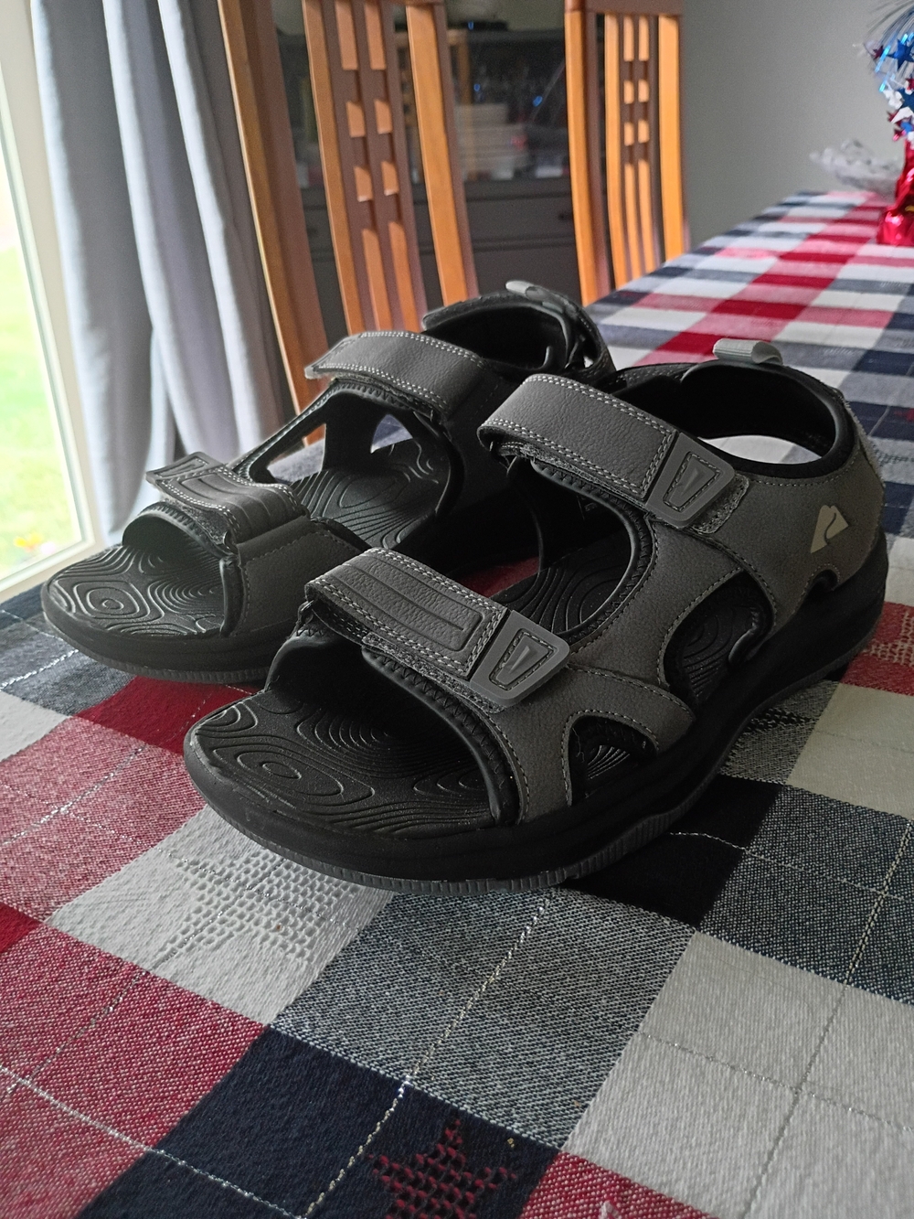 Men's New Ozark Grey Adjustable Strap Sandals